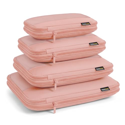 SOARSAIL 4 Piece Compression Packing Cubes for 3–7 Day Travel, Dusty Pink