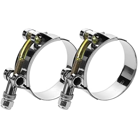 WYSIWYKA 2 Pack 3" T-Bolt Hose Clamps, 304 Stainless Steel Turbo Intake Clamp, Working Range 3.27"-3.58"(83-91mm) for 3" I.D. Hose with 5mm Wall Thickness.(Measure your hose O.D. before buying) Cover