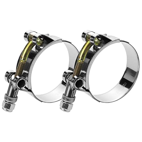 WYSIWYKA 2 Pack 3" T-Bolt Hose Clamps, 304 Stainless Steel Turbo Intake Clamp, Working Range 3.27"-3.58"(83-91mm) for 3" I.D. Hose with 5mm Wall Thickness.(Measure your hose O.D. before buying)