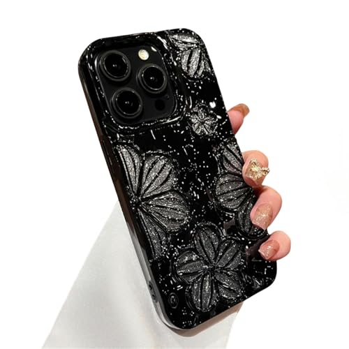 Étui de téléphone à fleurs brillantes antichoc iPhone 14 Pro Max