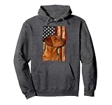 Foxred Labrador Retriever US Flag Fox Red Labrador Dog Lover Pullover Hoodie
