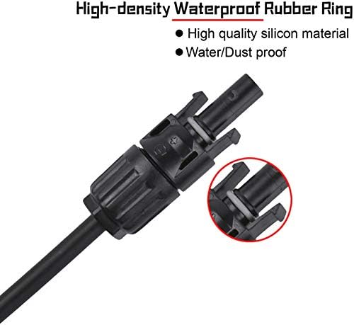 Slocable Solar PV Connector 2.5mm-6mm2 IP68 Waterproof 1500V 50A 5Pairs Tin Copper Terminal Black