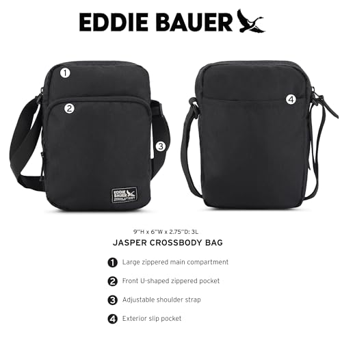 Eddie Bauer Jasper Crossbody Bag with Zippered Main Compartment and Adjustable Shoulder Strap3