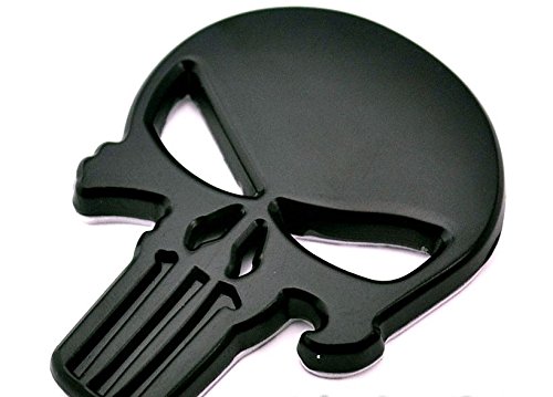 Preisvergleich Produktbild Unbekannt 3D Autoaufkleber Marvell Skull Punisher Metall schwarz, Totenkopf