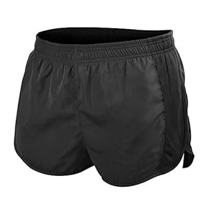 Men’s Sports 1″ Elite Split Running Shorts with Side Mesh Panel Quick Dry Lightweight Polyester