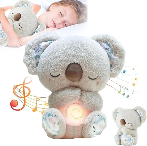 Schlummer Nutria con latido del corazón nutria peluche con latido del corazón juguete musical de peluche con sonidos calmantes baby shower y recién nacidos regalos gris