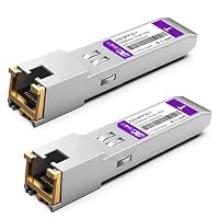 XZSNET 1000BASE-T SFP Transceiver, 1.25G Kupfer SFP zu RJ45 Mini GBIC Modul für Cisco GLC-T/SFP-GE-T, Ubiquiti UniFi UF-RJ45-1G, Mikrotik, Meraki, Netgear, D-Link und mehr, bis zu 100m, 2 Stück – Ansicht 1