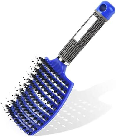 URAQT Hair Brush, Boar Bristle Paddle Hairbrush for Women, Soft Massage Hair Comb, Detangle Hair Brush for Long Thick Curly Hair, Reducing Hair Breakage and Frizzy
