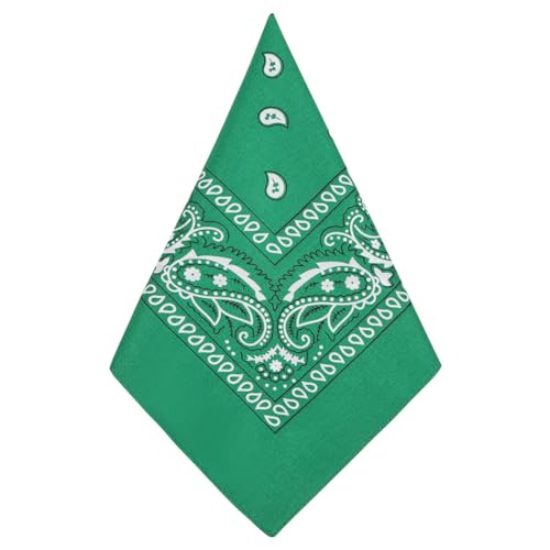 Aomig Bandana Halstuch Biker Damen Herren Nickitücher Kopftuch Halstuch Unisex Tuch Bindetuch Headwear Haar Schal Paisley Muster Halstücher Bandana Ansatz Haartuch Taschentuch Dunkelgrün (55 * 55cm)