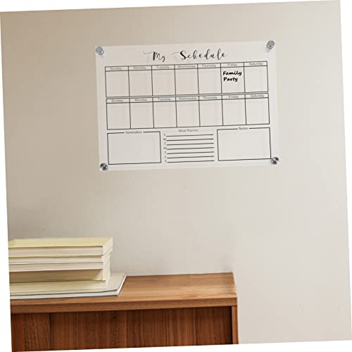 Operitacx 1 Set Weekly Planner Board Clear White Board Mini Chalkboard Mini Whiteboards Fridge Note Board Magnetic Refrigerator Chalkboard Magnetic Weekly Planner Clear Dry Erase Board Glass #TOP7