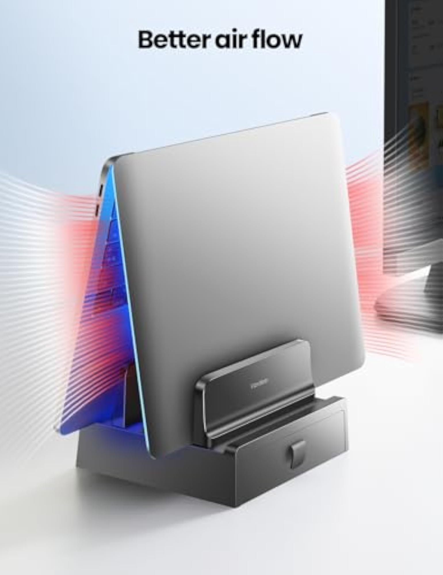 Vertical Laptop Stand with Drawer