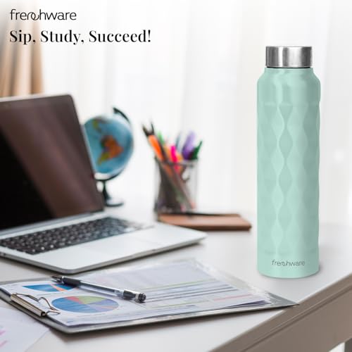 Image of Frenchware Water Bottle (1 Litre, Premium Stainless Steel, Morning Mist) Bottle for Fridge, School, Outdoor, Gym, Home and Office, Scratch-Resistant, Rust Free, Non-Toxic, Easy-to-Clean