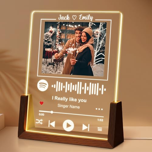 Personalized Valentines Gifts for Girlfriend Boyfriend - Custom Music Picture