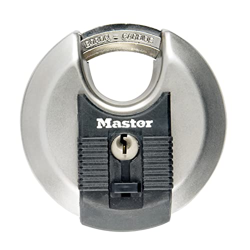 MASTER LOCK Disc-Vorhängeschloss [Schlüssel] [Edelstahl] [Außenbereich] M50EURD - Ideal für Lagerräume, Garagen etc.