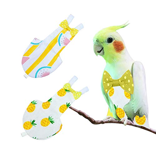 TIANTIAN 2 pañales lavables para loros y pájaros, transpirables y reutilizables, para loros, impermeables, para palomas, guacamayos u otras aves