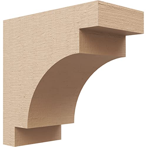 4"W x 8"D x 8"H Classic Mediterranean Rough Cedar Woodgrain TimberThane Corbel, Primed Tan