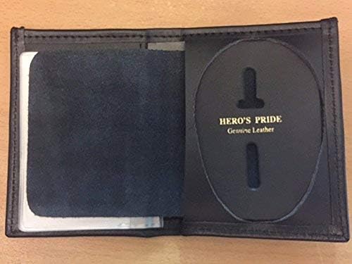 Bi-Fold Badge Holder Wallet, Shield Style with ID window Leather