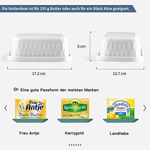Foto von Sweese Butterdose Porzellan mit Deckel 313.101 Multifunktions-Butterdose für 250er Butter, Weiß