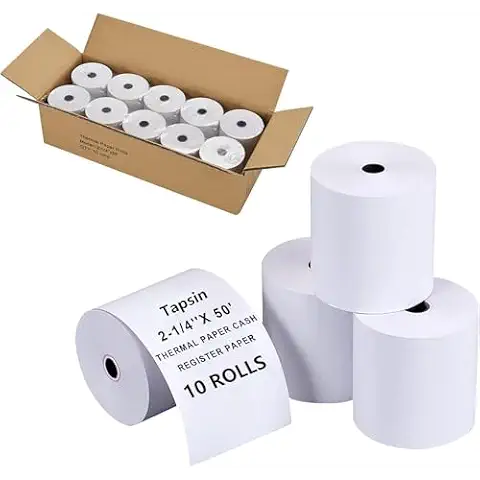 2-1/4'' X 50' Thermal Receipt Paper- 600 Rolls,Credit Card Paper Rolls Thermal,Fits 58mm Thermal POS Printer,Cash Register Roll,Premium Thermal Printer Paper,58mm Terminal Credit Card Machines Cover