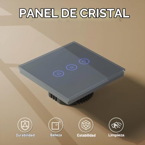 Miniatura 2 de Bseed Interruptor Regulador De Luz Wifi,Inteligente Compatible Con Led Interruptor Tactil Con Alexa Tuya 300w 1 Gang 1 Vía Gris 86mm Requiere Cable Neutro