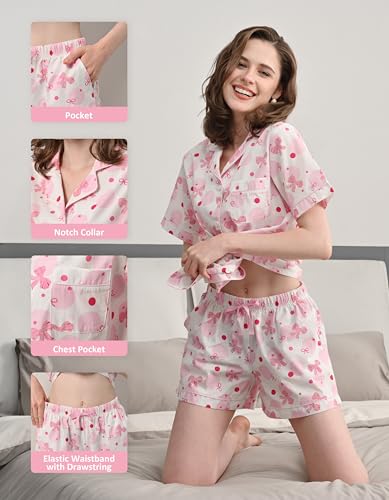 Image of NAP BOUND 100% Cotton Pajamas for Women 2 Piece PJs Set Long Sleeve Button Down Breathable Woven Sleepwear Loungewear XS-XXL