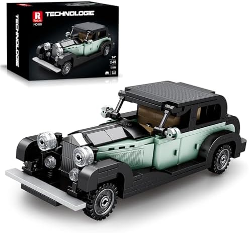 Reobrix 811 Bentley 8 Litre Building Blocks Set, 1:24 Scale Model Car Kit for Display and Collectible, Vintage Car Building Toy for Teens 14+ and Adults, 249 PCS