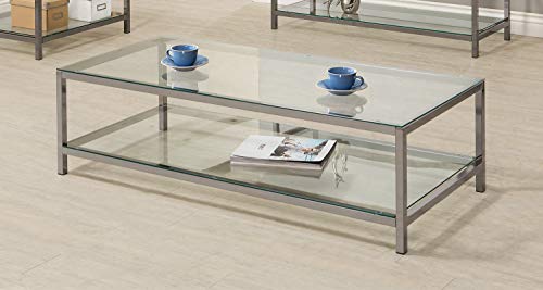 Coaster Home Furnishings Coffee Table With Shelf Black Nickel And Clear #TOP1