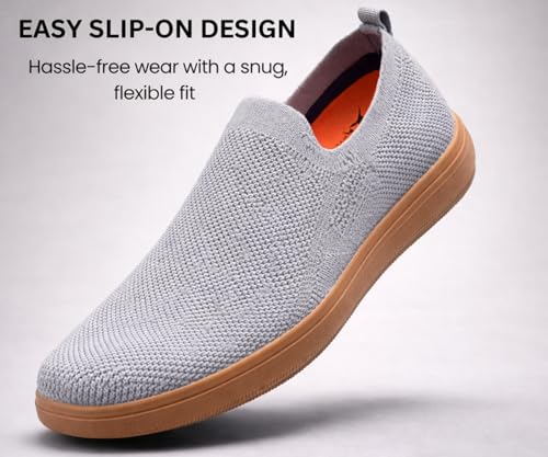 Image of Kraasa Men's Casual Slip-On Loafers | Soft Knitted Upper Breathable Flex Upper | Lightweight Comfort Shoes | TPR Sole