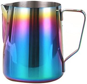 Milk Pitcher, Rainbow Colorful Stainless Steel Espresso Milk Frothing Pitcher600ML