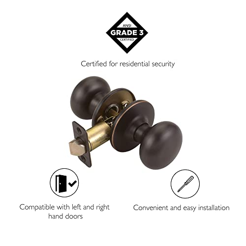 Design House 753442 Cambridge Passage Hall and Closet Door Knob Oil Rubbed Bronze by Design House - Image 3
