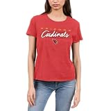 Junk Food NFL - Arizona Cardinals - Retro Script Lines - Officially Licensed Women's Short Sleeve Fan Tee