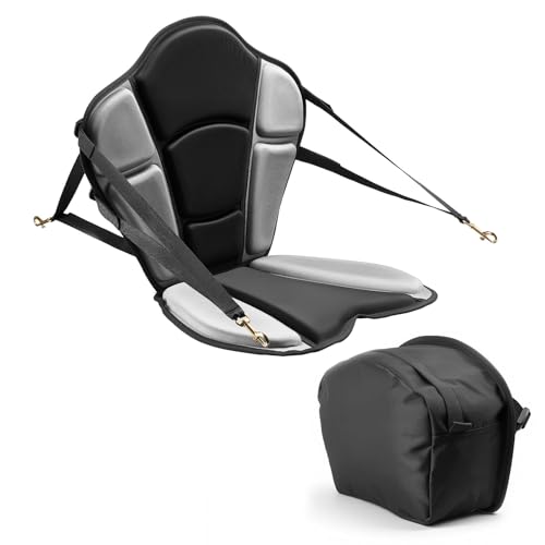 VEVOR Kayak Seat, 1 Pack 1" Thick, Universal Paddle Board Seat with Back Support, Sit-on-Top Soft Padded Cushion with Storage Bag & Adjustable Straps for SUP, Fishing Boat, Inflatable Kayak, Rowboat by VEVOR - Image 3