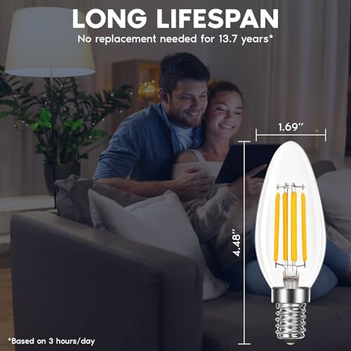 LUXRITE 8W LED Candelabra Bulb, 75W Equivalent, 3000K Soft White (6 Pack) by LUXRITE - Used condition - Image 5