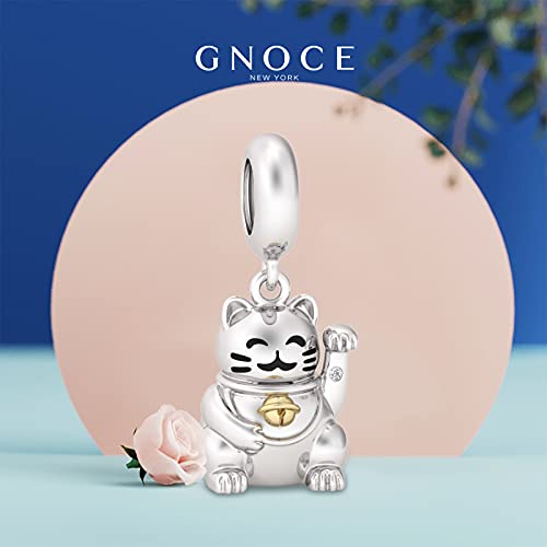 Image of GNOCE Japanese Charm Bead Silver Plated Pendant Dangle Charms fit Bracelet Jewelry Gift for Women