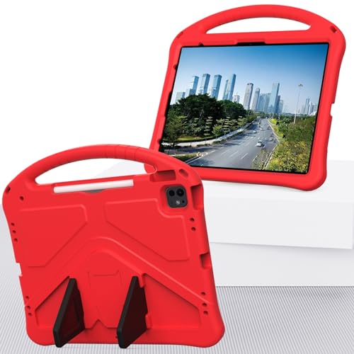 Étui iPad Air 13 2024 antichoc rouge avec béquille et sangle - 7