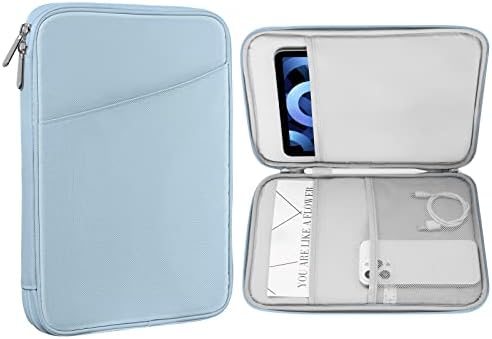 MoKo 9-11 Inch Tablet Sleeve Case, Fits iPad air 5/4 10.9" 2022, iPad Pro 11 M2 2022-2018, iPad 10th 10.9 2022, Galaxy Tab S8/A8/A7 2022, Protective Bag Carrying Case with Pocket, Misty Blue