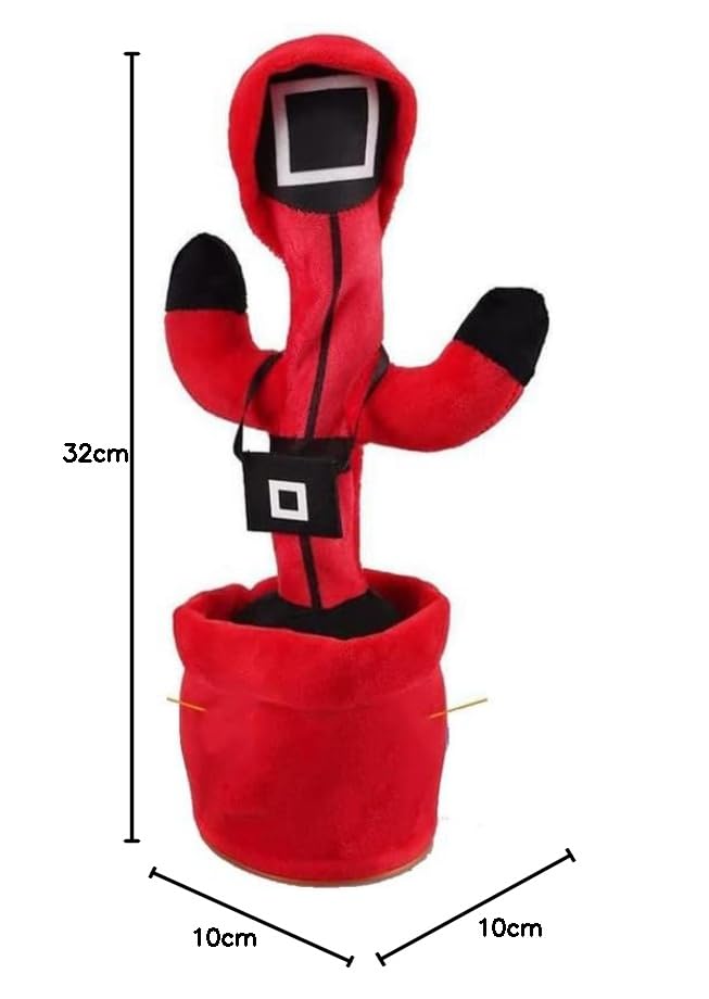 Image of BUMTUM Dancing Singing Squid Game Theme Character Toy, Wriggle & Singing for Babies & Kids, Plush Musical Electronic Toys, Voice Recording Repeats(Red)