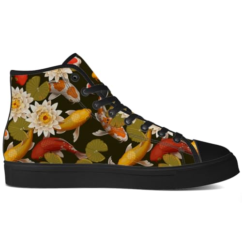 Carp High Top Canvas Shoes Mens Womens Fish High Top Sneakers Lace Up Casual Shoes Gifts for Men Women4