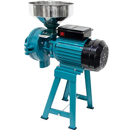 MOONCOOL Electric Grain Mill Wet Dry Mill Grinder 3000W, 110V Commercial Grain Grinder Machine for Cereals Rice Corn Grain Wheat Feed Mill with Funnel
