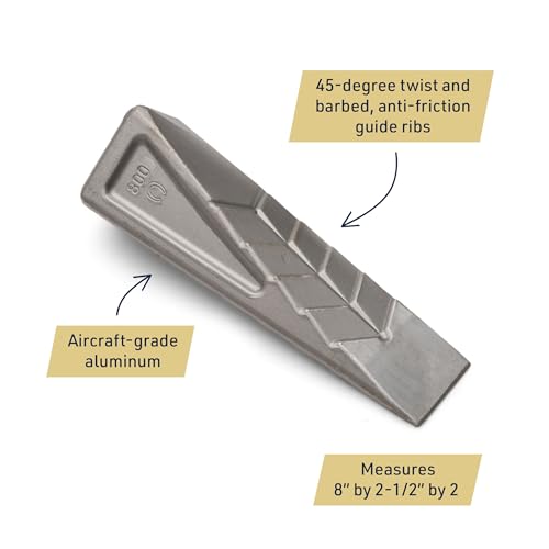 Kings County Tools Wood Splitting Wedge - German Hand-Forged Wood Splitter Tool - 1.75lb Rust-Resistant Aluminum Manual Log Splitter Wedge - Log Splitters for Firewood - Wood Chopping Tools