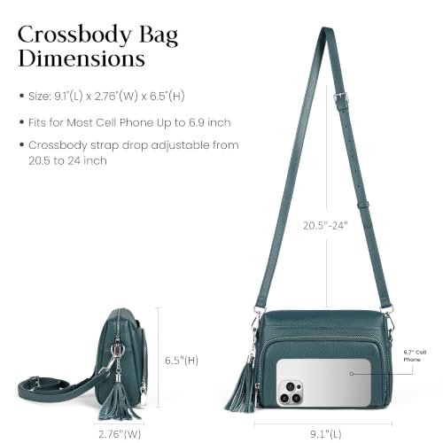 Image of befen Genuine Leather Crossbody Bags for Women Leather Wallet Travel Purse