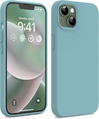 Image of DIZORO Microfiber Candy Case Compatible for iPhone 13 / iPhone 14 6.1 Inch Shockproof Slim Back Cover Liquid Silicone Case - Cactus