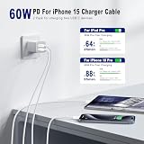 orseoose Zestaw 2 kabli USB C do USB C o długości 0,9 m, 60 W, szybkie ładowanie typu C, kompatybilne z iPhone 15 Pro Max Plus, Samsung S23 Note 20, iPad Pro Air, Mini MacBook Air
