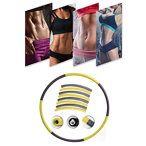 Hoola Hoops for Adults - Weighted Hoola Hoops for Exercise - Hoola Hoop for Kids, 2lb Weighted Hoola Hoop, 8 Detachable Sections - Professional Hoola Hoops (Yellow)