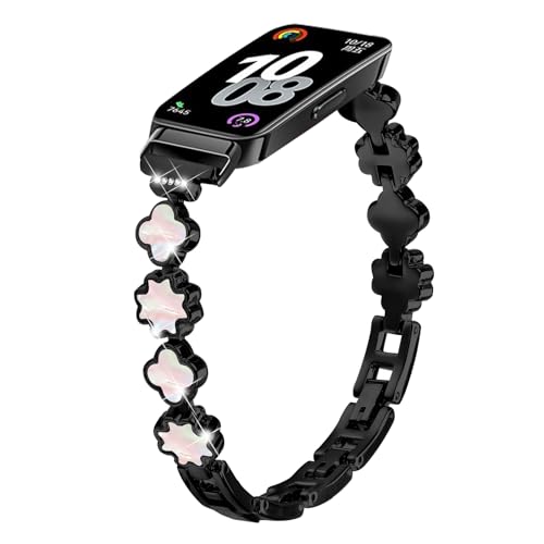 [RuenTech] �Ή�Huawei band 10/9/8�o���h,14mm�� �l���� × �x���A���؍��f�U�C�� Huawei band 10/9/8�����x���g �X�e�����X�������X�g���b�v �r�W�l�X�� �����������t�� (�u���b�N)