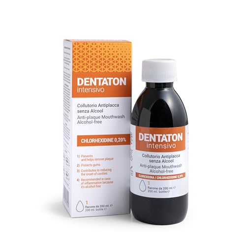 Ghimas DENTATON 0,20% INTENSIVO - COLLUTTORIO CLOREXIDINA 0,20%, ANTIPLACCA, RIDUCE L’INSORGENZA DELLE CARIE, GARANTISCE GENGIVE SANE, SAPORE DOLCE DI MALVA, 200 ML.