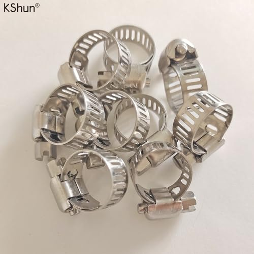 Miniatura 6 de Abrazadera De Manguera De 20 Piezas En Acero Inox 304 Para Tubería Blanda De Rango De Diámetro Exterior De 6-12 Mm, Ancho De Clip De 8 Mm, Abrazadera Escape