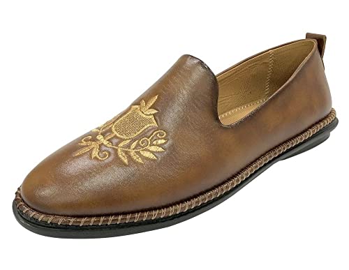 Men's Tan Formal Loafers for Weddings and Ethnic Wear