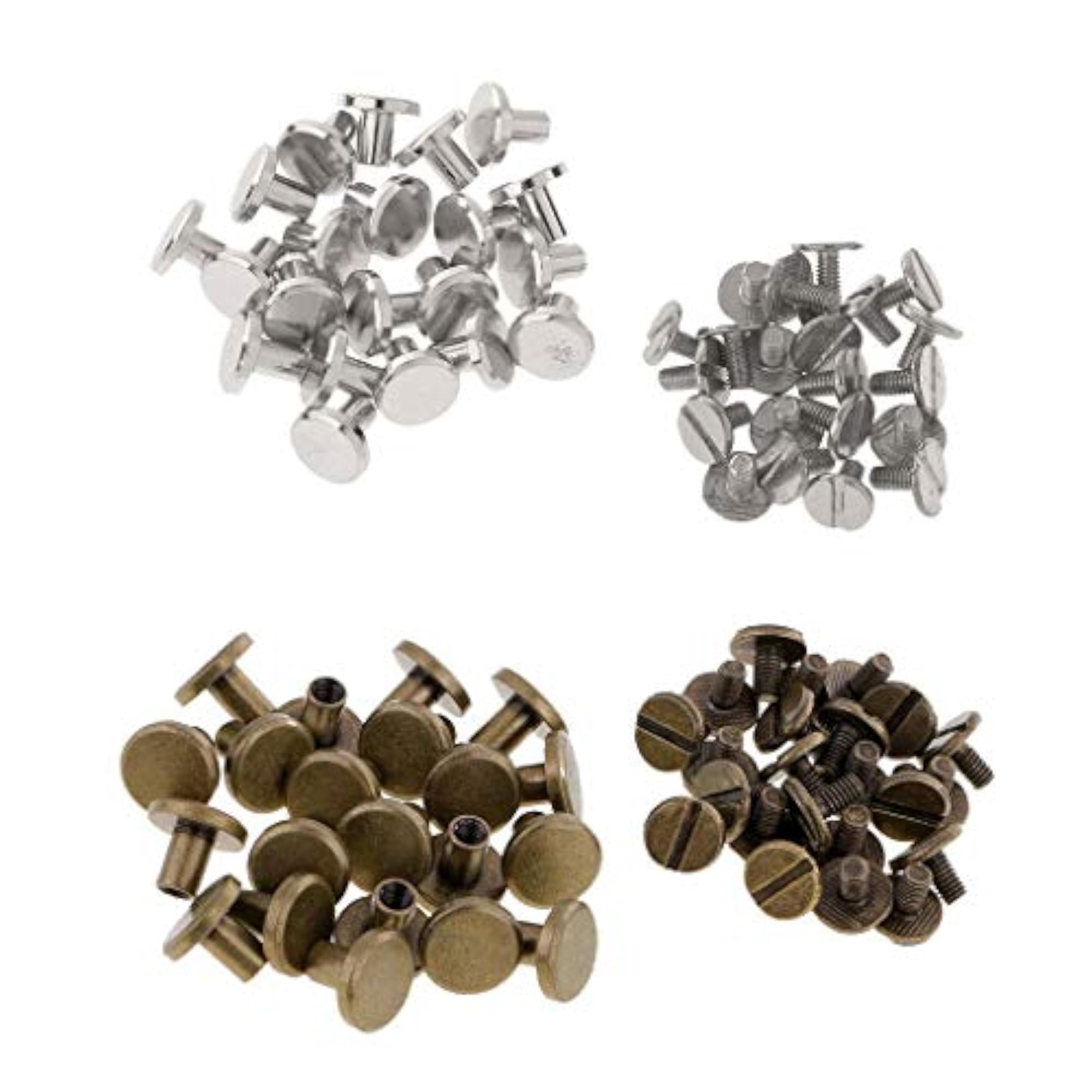 Round Head Stud Screwback Leather Craft Bag, 40Pcs Set