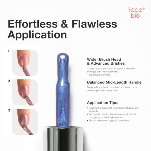 SAGEBIO Cat Eye Gel Nail Polish 15ml Void Orchid, Magnetic Gel with Glass Bead Effect, Soak Off UV LED Nail Gel, Easy Home DIY Manicure — view 3